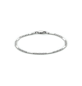 Zilveren armband - Gerhodineerd - Valkenoog - 2,3 mm - 19 cm