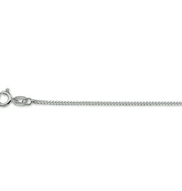 Zilveren lengtecollier - Gerhodineerd - Gourmet -1,2 mm