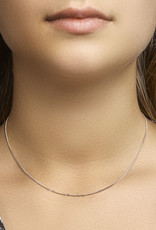 Zilveren lengtecollier - Gerhodineerd - Gourmet -1,2 mm