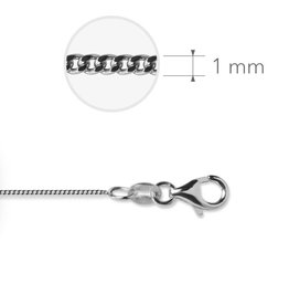 Gisser Zilveren lengtecollier - Gerhodineerd - Gourmet - 1 mm