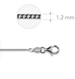 Gisser Zilveren lengtecollier - Gerhodineerd - Gourmet - 1,2 mm