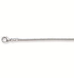 Zilveren lengtecollier - Gerhodineerd - Slang - 2.0 mm