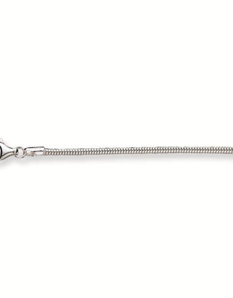 Zilveren lengtecollier - Gerhodineerd - Slang - 2.0 mm