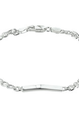 Zilveren graveerarmband - Anker - 3 plaatjes - 4,0 mm - 19 cm