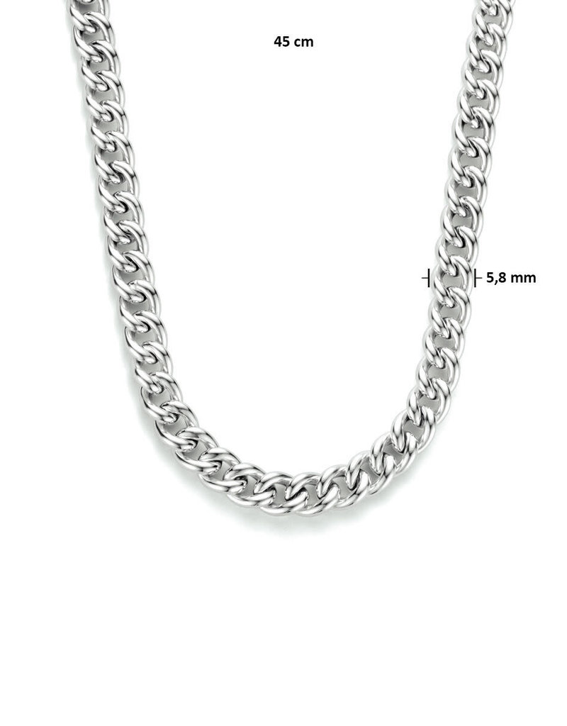 Zilveren collier - Gerhodineerd - Gourmet - 5,8 mm - 45 cm