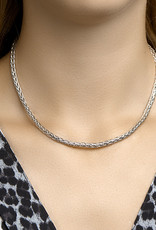 Zilveren collier - Gerhodineerd - Vossestaart - 4,0 mm - 43 cm