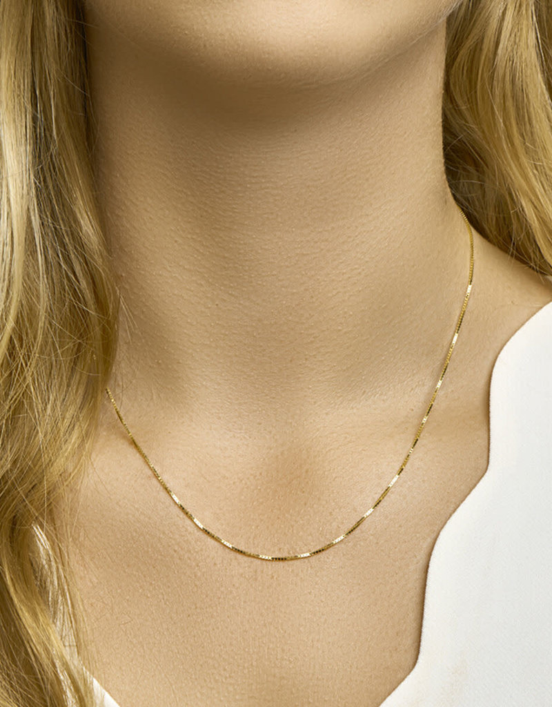 Gouden lengtecollier - 14 Karaats - Venetiaans - 0.8 mm