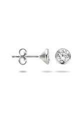 Zilveren oorknoppen - Gerhodineerd - Zirkonia - 5 mm