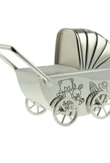 Geboortecadeau - Verzilverde spaarpot - Kinderwagen