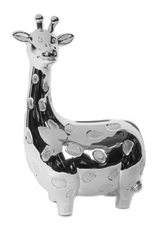 Geboortecadeau - Verzilverde spaarpot - Giraffe