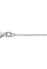 Zilveren lengtecollier - Anker gediamanteerd - 1,3 mm