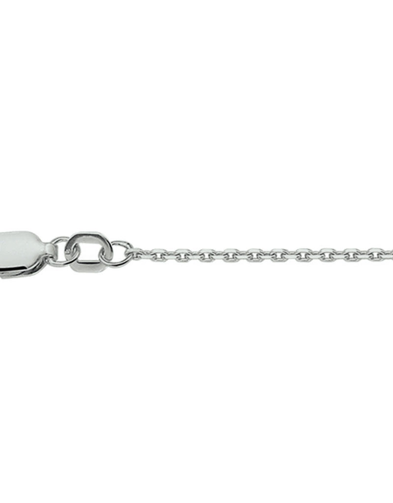 Zilveren lengtecollier - Anker gediamanteerd - 1,3 mm