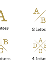 Gouden oorringen met hanger in ronde vorm en initialen