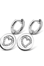 Jwls4u Jwls4u - Earrings - Sparkling Heart Silver - JE019S