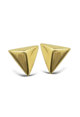 Jwls4u Jwls4u - Studs - Pyramid 3D Goldplated - JE001G