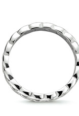 Zilveren ring - Gerhodineerd - Schakel - Maat 17.75