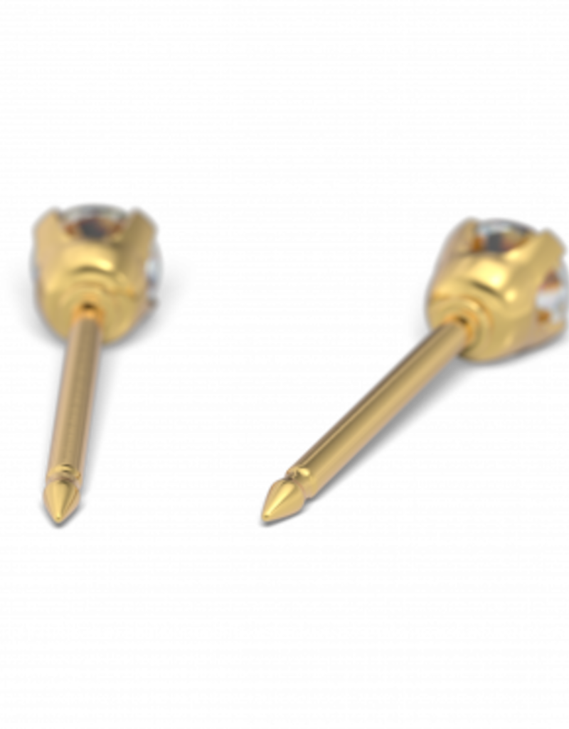 Studex Studex schietknopjes - Klauwzetting Verguld - Zirkonia 4 mm - 7511-0100 (110)