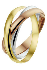 Gouden ring - 14 Karaats - 3 collor - 3 in een - Maat 17.5