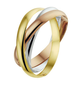 Gouden ring - 14 Karaats - 3 color - 3 in een - Maat 17.5