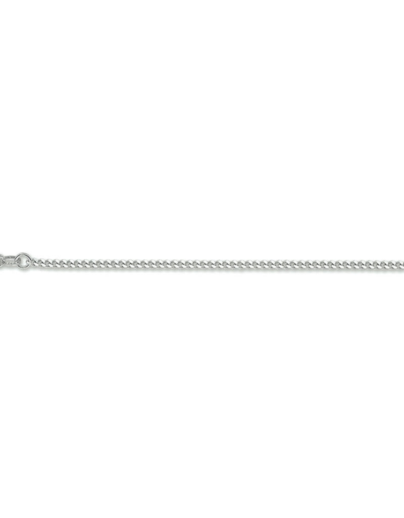 Zilveren lengtecollier - Gerhodineerd - Gourmet - 1.7 mm