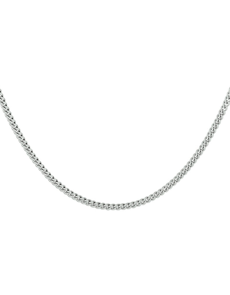 Zilveren lengtecollier - Gerhodineerd - Gourmet - 1.8 mm