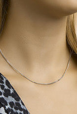Zilveren lengtecollier - Gerhodineerd - Gourmet - 1.7 mm