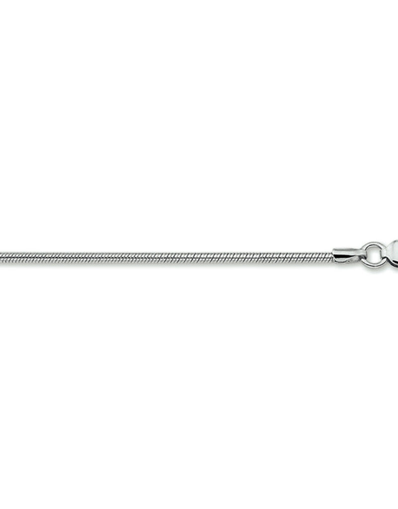 Zilveren lengtecollier - Gerhodineerd - Slang - 1.4 mm