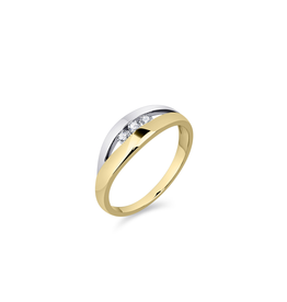 Gisser Gouden ring - 14 karaats - Bicolor - Zirkonia - Maat 56
