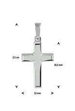 Zilveren kruis - Gerhodineerd - Mat/Glanzend