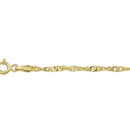 Gouden armband - 14 karaats -  Singapore - 2,3 mm - 19 cm