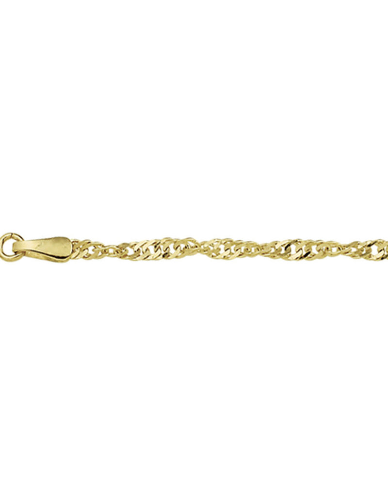 Gouden armband - 14 karaats -  Singapore - 2,3 mm - 19 cm