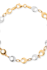 Gouden armband - 14 karaats - Bicolor - Rondjes - 19 cm