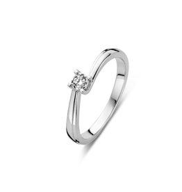 Rosa di Luca Italy Zilveren ring - Gerhodineerd - Diamant - 0,03 crt - Maat 54