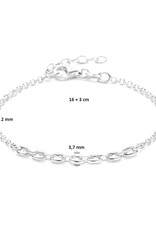 Zilveren armband - Gerhodineerd - Koffieboon - 5,8 mm - 43 cm