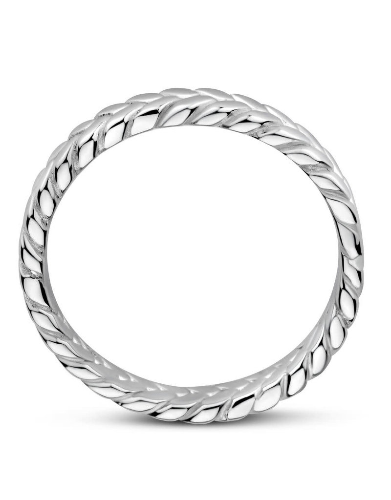 Zilveren ring - Gerhodineerd - Schakelmotief - Maat 17.74