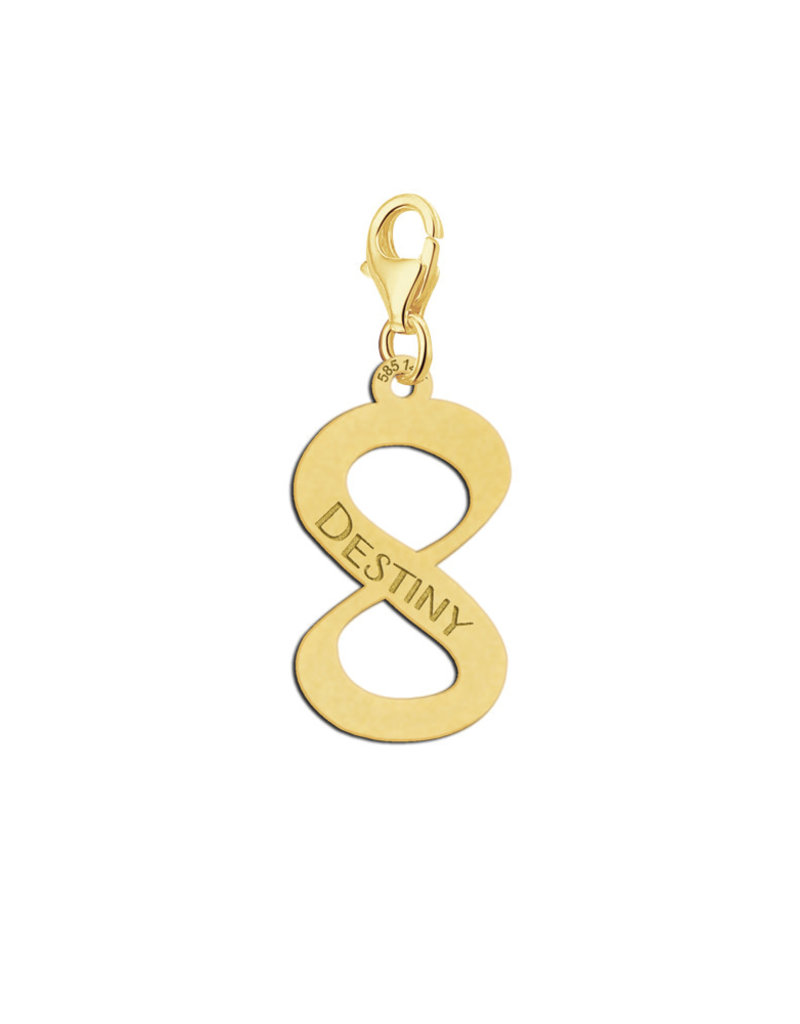 14 karaats - Gouden  bedel - Infinity met naam