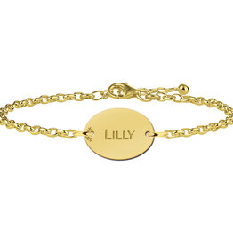 14 karaats - Gouden graveer armband - Ovaal
