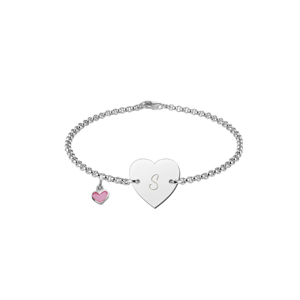 ding dilemma belofte Zilveren baby naam armbandje in hartvorm met letter - Juwelier Marleen  Peters Deventer