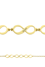 Gouden naam armband infinity met drie namen