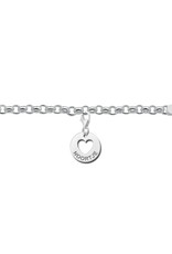 Zilveren bedel - Hart met naam en hartje