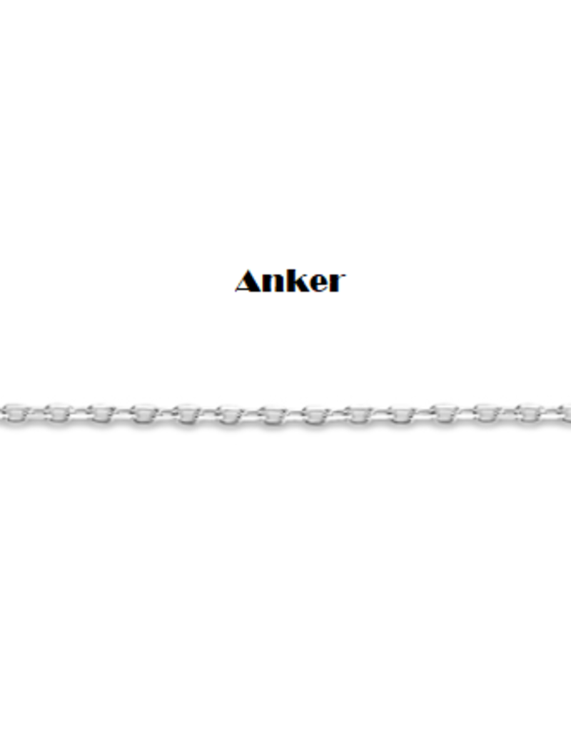 Zilveren naamketting model Anouk