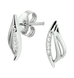 Zilveren oorknoppen - Gerhodineerd - Zirkonia - Glanzend - Zirkonia