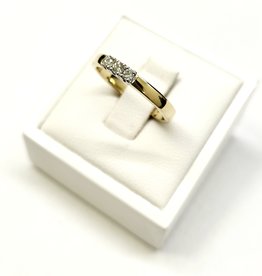 Gouden Briljant damesring - Memoire -  3x 0.05 ct. - Briljant - H.Si - Maat 17.5