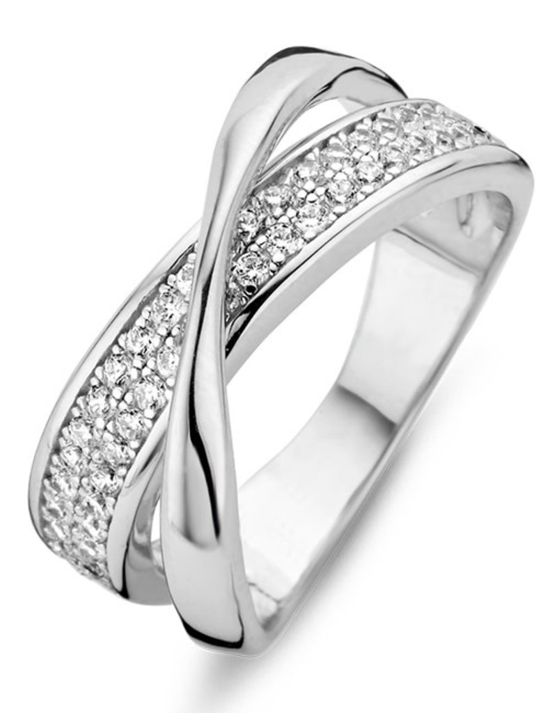 Rosa di Luca Italy Zilveren ring - Gerhodineerd - Zirkonia - Maat 54