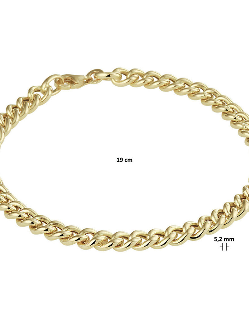 Gouden armband - 14 karaats - Gourmet - 5.2 mm - 19 cm