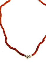 Renaissance Cultuurparels Collier - Bloedkoraaltjes - Zilveren magneetslot - 41.5 cm