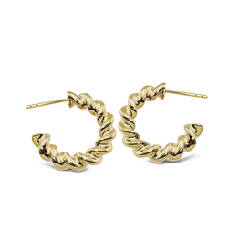 Jwls4u Jwls4u - Earrings - Curve Goldplated - JE031G