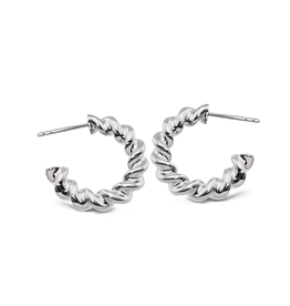 Jwls4u Jwls4u - Earrings - Curve Silver - JE031S