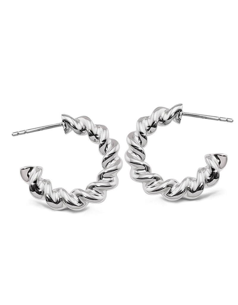 Jwls4u Jwls4u - Earrings - Curve Silver - JE031S