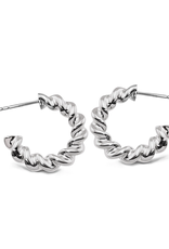 Jwls4u Jwls4u - Earrings - Curve Silver - JE031S